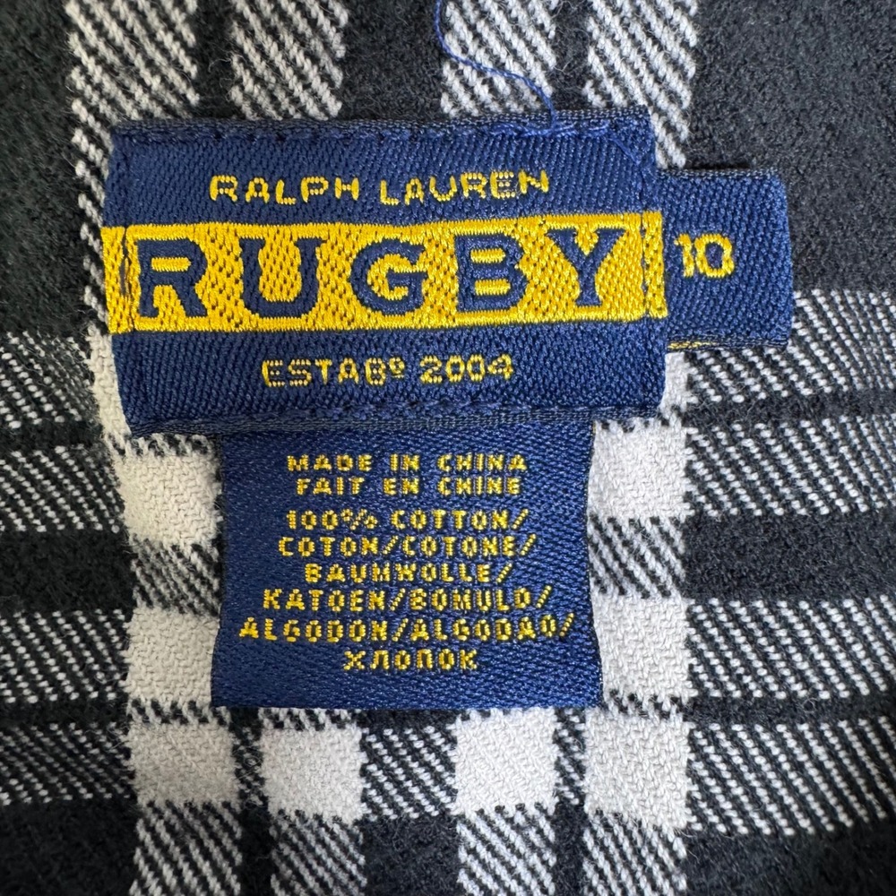 Ralph Lauren Rugby Womens Skinny Fit Plaid Flannel Studded Western Shirt Black - Picture 4 of 8